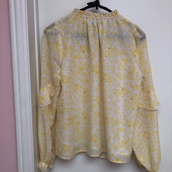 Ruffled Long-Sleeve Blouse sz S - Picture 5 of 5